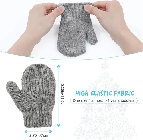 Miniatura 4 de Century Star Guantes cálidos de invierno para niños pequeños, guantes elásticos mágicos para niños y niñas, tejido suave para bebé