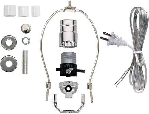Miniatura 8 de Kit de lámpara Creative Hobbies para botellas de licor, botellas de vino - Incluye todos los adaptadores, enchufe, cable y arpa (negro)
