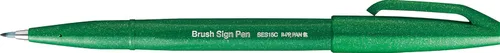 Miniatura 10 de Bolígrafo Pentel Fude Touch, negro, tipo pincel con punta de fieltro (SES15C-A)