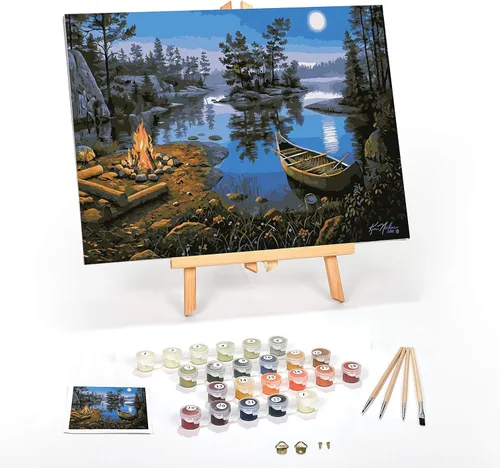 Miniatura 39 de Ledgebay Kit de Pintura por Números DIY para Adultos con Lienzo Enmarcado, de Principiante a Avanzado, los Kits Incluyen Juego de Pintura Acrílica