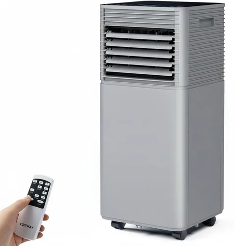 Miniatura 10 de COSTWAY Aire acondicionado portátil, espacios de 10000BTU de hasta 350 pies cuadrados, con control remoto, temporizador de 24 horas y kit de Gris