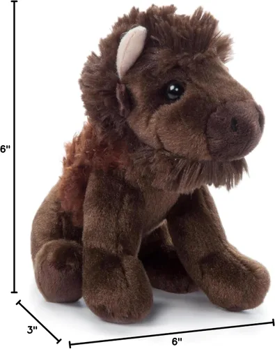 Miniatura 10 de The Petting Zoo Peluche de bisonte, regalos para niños, animales del zoológico Wild Onez Babiez, juguete de peluche de bisonte de 6 pulgadas