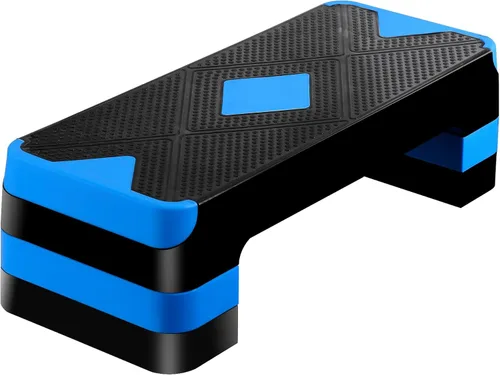 Miniatura 13 de HomGarden Escalón de entrenamiento aeróbico ajustable en fitness y ejercicio, plataforma de entrenamiento con elevadores de ajuste de 4 a 6 a 8