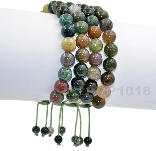 Miniatura 40 de AD Beads Pulseras de piedras preciosas unisex de 0.315 pulgadas (0.315 in), macramé curativo ajustable de 7 a 9 pulgadas Usa esta pulsera