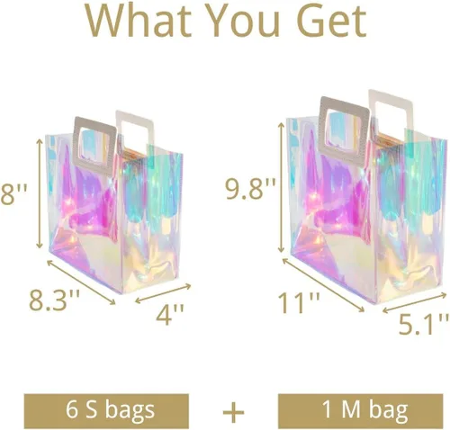 Miniatura 2 de VUOJUR Bolsas de regalo para novia y dama de honor 6 S y 1 M vistosas y reutilizables