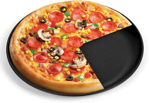 Miniatura 9 de P&P CHEF Bandeja de pizza para cocina casera, bandeja de pizza de acero inoxidable para hornear pizza, saludable, reutilizable y fácil de limpiar