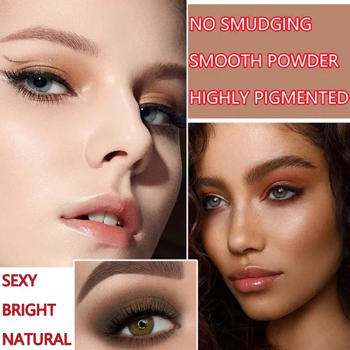 Miniatura 5 de Paleta de sombras de ojos desnudas de 12 colores, paleta de sombra de ojos con purpurina brillante, paleta de sombra de ojos ahumada natural