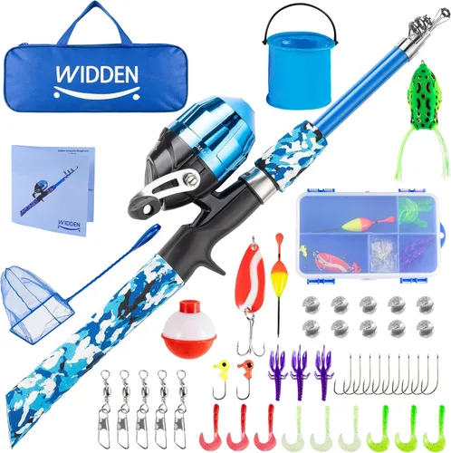 Miniatura 12 de WIDDEN Kids Fishing Pole, Portable Telescopic Kids Fishing Poles for Boys and Girls, Fishing Rod and Reel Combo Kit with Tackle Box, and Fishing