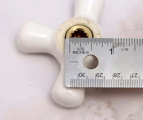 Miniatura 4 de PlumbUSA Manijas de porcelana, Perillas de porcelana, Manijas de grifo de porcelana de repuesto, conexión de 12 ranuras