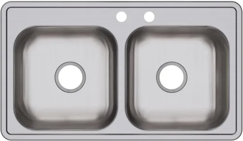 Miniatura 18 de Dayton D233221 Equal - Fregadero de acero inoxidable con doble tazón, 33 x 22 x 6.5 pulgadas