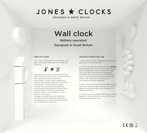 Miniatura 9 de JONES CLOCKS® Reloj de pared Marvel Reloj cuadrado redondo retro moderno 10 pulgadas Negro Aspecto de diseñador genial para cocina, sala