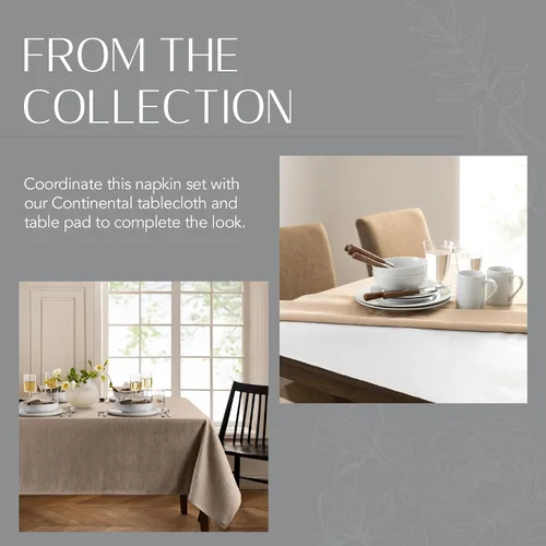 Miniatura 8 de Elrene Home Fashions - Servilletas de comedor de tela con textura sólida continental, resistentes al agua y a las manchas, juego de 4, 43 x 43 cm