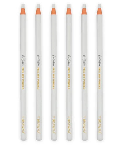 Miniatura 3 de Brawna Paquete de 6 lápices de cejas Pro Peel Off para mapeo de labios y cejas, suministros de microblading, color blanco