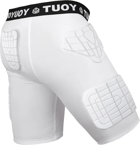 Mens Football Girdle with Pads Hip Thigh Butt Tailbone Protector Pants Padded Compression Short Youth Adult Protective for Baseball Snowboard Skate