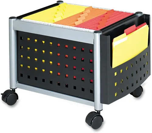 Miniatura 4 de Safco Scoot - Carro de archivos móvil con superficie de trabajo, se adapta a carpetas colgantes de tamaño carta y legal, incluye una tapa de bloqueo