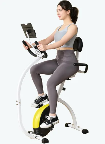 Bicicleta estática plegable reclinada con respaldo alto y resistencia magnética, bicicleta estática reclinada para entrenamiento en casa, talla