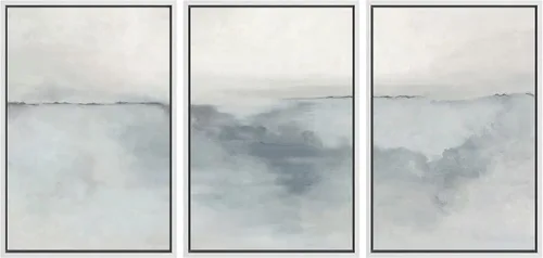 Miniatura 28 de SIGNWIN Lienzo enmarcado para pared, juego de arte tranquilo con reflejo de lago, acuarela, montaña y agua, ilustraciones modernas, arte abstracto