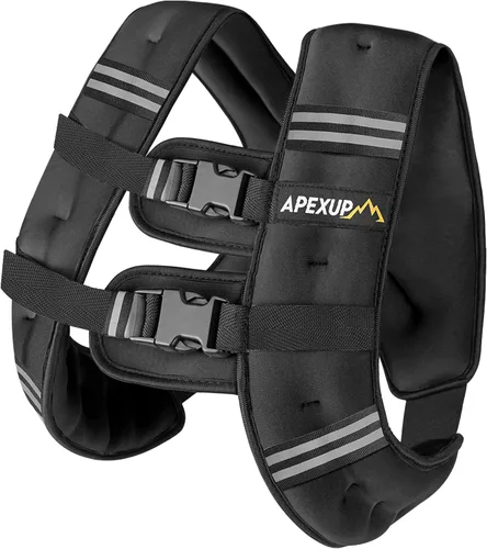 Miniatura 14 de APEXUP - Chaleco con peso de 5, 10, 15, 20, 25 y 30 libras para hombre y mujer, con rayas reflectantes, equipo para entrenamiento de fuerza y correr