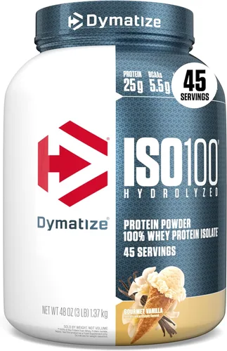 Miniatura 9 de Dymatize x Dunkin' Glazed Donut ISO100 Proteína de suero en polvo, 0.88 oz de proteína, 0.19 oz de BCAA, 120 Cal., Sin gluten, 0.04 oz de grasa