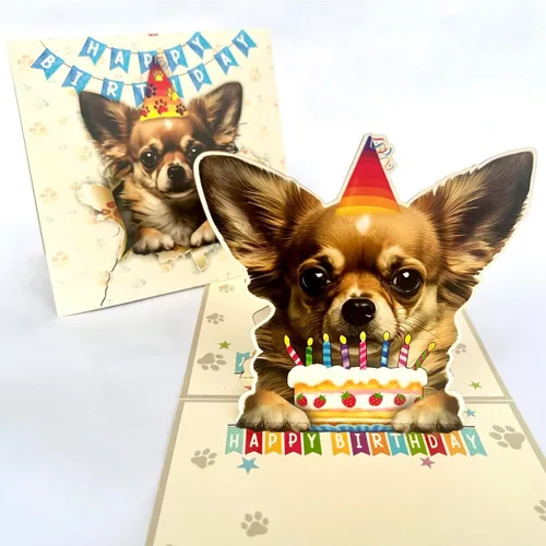 Miniatura 64 de Tarjeta de cumpleaños de perro Beagle 3D emergente – Felicitación de feliz cumpleaños para los amantes de los perros – Tarjeta desplegable