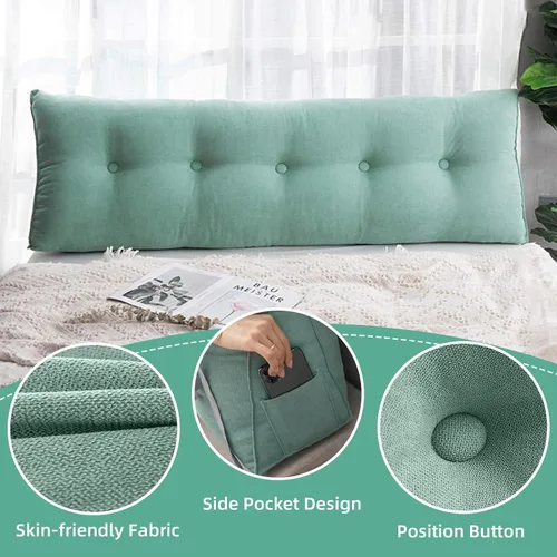Miniatura 3 de Almohada triangular para cabecero individual, almohada de cama de cuña para respaldo, almohada de lectura, respaldo de posicionamiento de apoyo