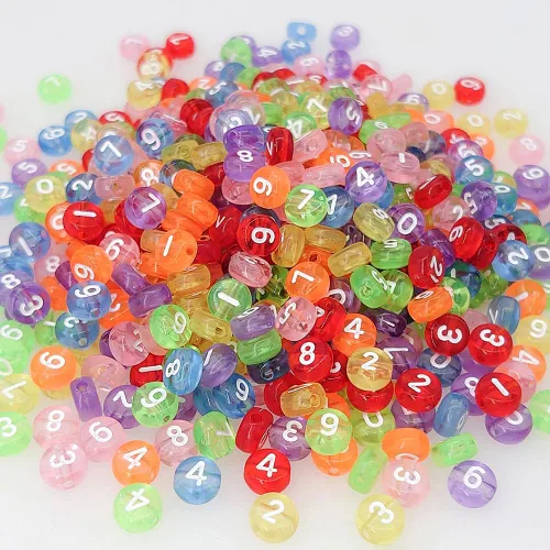Miniatura 20 de 200 cuentas redondas doradas de letras del alfabeto acrílico de 0.157 x 0.276 pulgadas de la A a la Z, cuentas de plástico mixtas sueltas para hacer