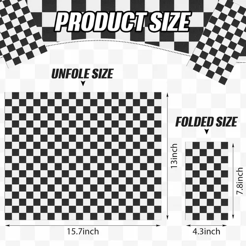 Miniatura 2 de Lincia 100 servilletas de papel desechables a cuadros en blanco y negro, desechables, para automóvil, carreras, suministros de fiesta de cumpleaños