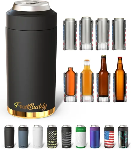 Miniatura 56 de Frost Buddy Universal Can Cooler - Fits all - Stainless Steel Can Cooler for 12 oz & 16 oz Regular or Slim Cans & Bottles - Stainless Steel
