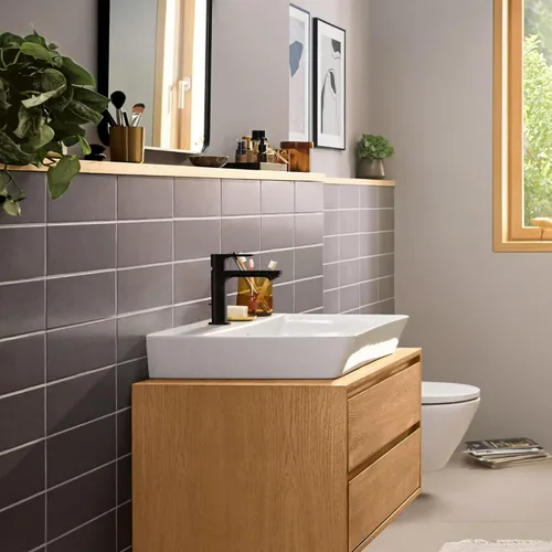 Miniatura 5 de hansgrohe Rebris E 72557821 - Grifo de baño con 1 agujero, mango único, grifo de lavabo para tocador con montaje de drenaje emergente, 1.2 GPM
