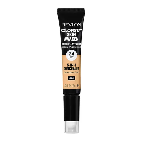 Revlon ColorStay Skin Awaken Corrector 5 en 1, ligero, cremoso maquillaje facial duradero con cafeína y vitamina C, para imperfecciones, ojeras y