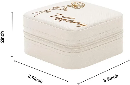 Miniatura 19 de Joyero de regalo para dama de honor, pequeño estuche de viaje personalizado de piel sintética portátil, cajas de propuestas de dama de honor, mini
