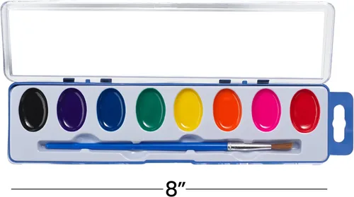 Miniatura 5 de Bedwina - Juego de 12 pinturas de acuarela, 8 colores lavables, bandeja de paleta y pincel de pintura, para recuerdos de fiestas, premios