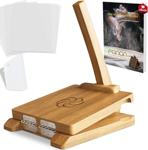 Prensa para tortillas de madera panan Prensa para tortillas mexicana hecha de madera de acacia natural de grado alimenticio - Pataconera grande de