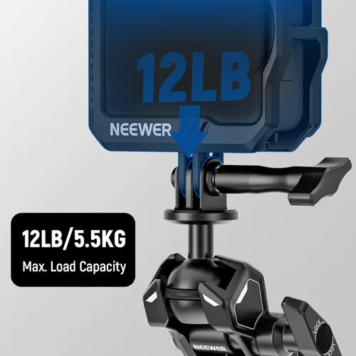 Miniatura 7 de NEEWER Brazo mágico compatible con GoPro 13 Hero 12 11 10 DJI Osmo Action 4 3 Insta360 One X3 GO3 SmallRig, adaptador de brazo articulado