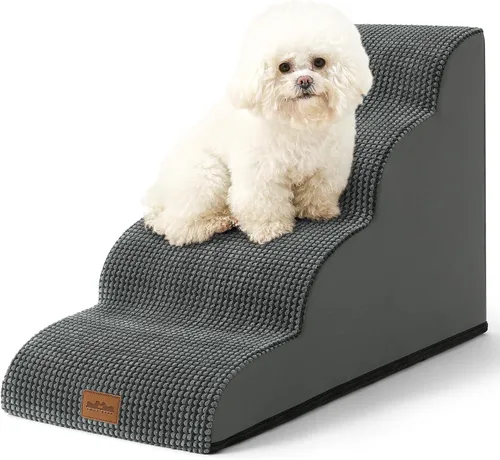 Miniatura 19 de COZY KISS Escaleras anchas para perros pequeños de 15.7 pulgadas de alto, escalón para mascotas para cachorros, gatos mayores, rampa curva