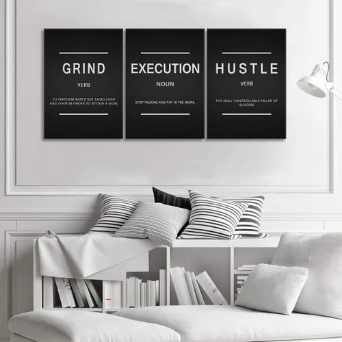 Miniatura 6 de Urttiiyy - 3 pósteres de arte inspirador, impresión en lienzo con citas de motivacionales, ideales para la decoración de paredes de oficina y hogar