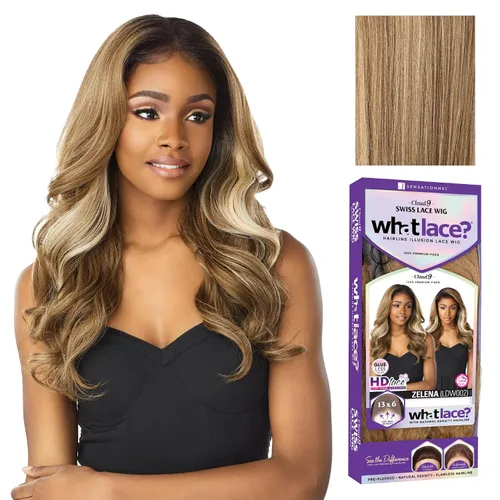 Miniatura 18 de Sensationnel What Lace Pelucas 13X6 - Zelena Frontal de Encaje Atado a Mano Sin Pegamento Sintético con Densidad Natural Línea de Cabello 2 MARRÓN