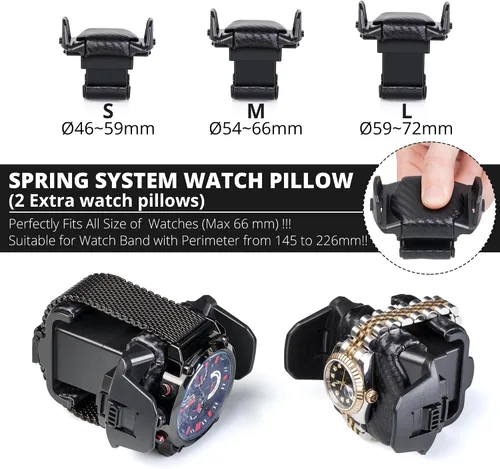 Miniatura 5 de Enrollador de reloj para relojes automáticos, enrollador de reloj mejorado con motor Mabuchi japonés, control de pantalla táctil LCD integrado