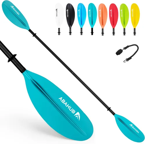 Miniatura 10 de Abahub 1 pala de kayak de carbono, remos de kayak de 90.5 pulgadas para canotaje, canoa con correa de remo gratis, eje de fibra de carbono