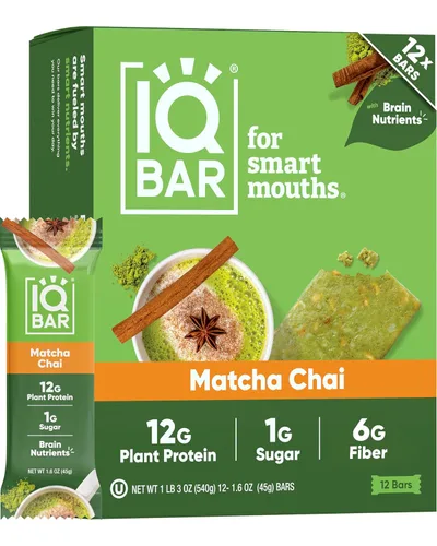 Miniatura 17 de IQBAR - Barras de proteínas para el cerebro y el cuerpo a base de plantas - Banana y nuez - 24 unidades - Keto, veganas, bajas en carbohidratos