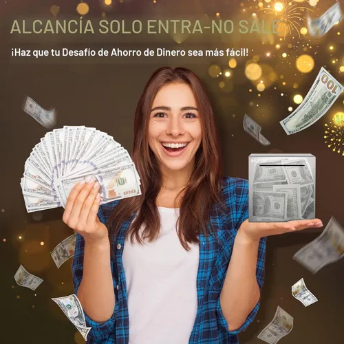 Miniatura 6 de hizgo Alcancía para adultos, caja de ahorros de acero inoxidable para ayudar al presupuesto y ahorrar debe romperse para acceder al dinero