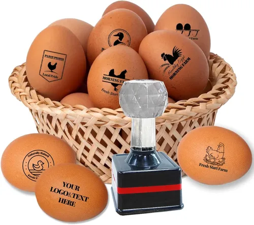 Miniatura 9 de Sellos de huevos para huevos frescos, sello de huevo personalizado y etiqueta de huevo de pato para creaciones de granja y cocina con múltiples