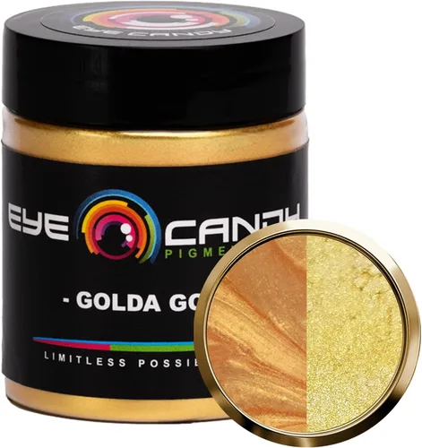 Miniatura 28 de Pigmentos Eye Candy Oro Mica en Polvo Premium - Kin Gold (25gr) - para Epoxi, Resina, Jabón, Pintura, Carpintería, Vaciado de Acrílico, Bombas