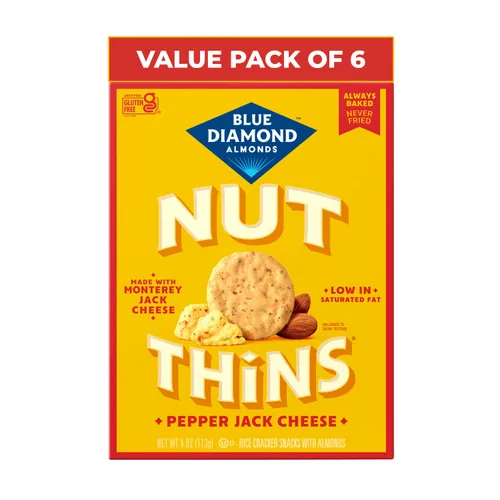 Miniatura 13 de Blue Diamond Almond Nut Thins, Queso Cheddar, 4.25 Oz (Paquete de 4)
