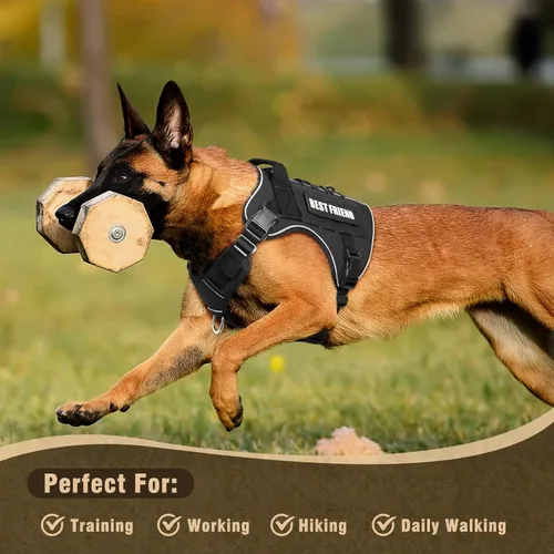 Miniatura 8 de Arnés Táctico para Perros Talla Pequeña, Sin Tirones Chaleco Militar para Perros con Asa, Arnés Reflectante de Servicio Pesado para Mascotas