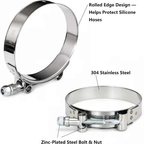 Miniatura 4 de Ucreative Codo de 90 grados ID: 2.0" (51mm) Manguera de silicona acopladora de 4 capas de alto rendimiento para vehículo con abrazadera de perno en T