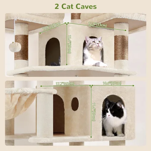 Miniatura 4 de Globlazer Árboles y Torres para Gatos para Múltiples Gatos Adultos, Torre de Árbol para Gatos XXL Alta de 82 Pulgadas para Gatos
