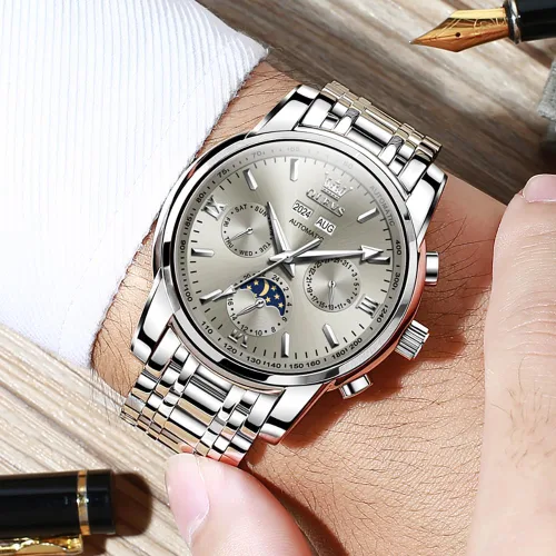Miniatura 77 de OLEVS Relojes automáticos para hombre, esqueleto mecánico, de lujo, a la moda, reloj de pulsera luminoso impermeable