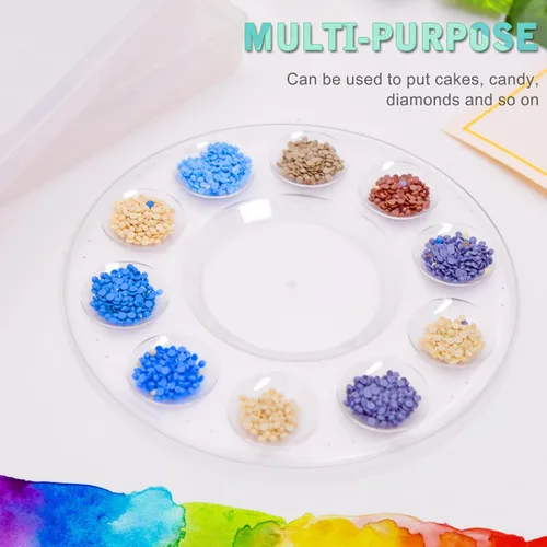 Miniatura 3 de Hulameda 3 paletas de pintura, bandeja-paleta de pintura de plástico, paleta de pintura con 10 compartimentos para adultos y niños, para pintura o 3