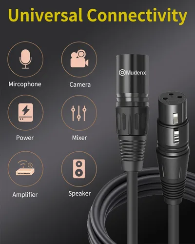 Miniatura 2 de XLR - Paquete de 2 cables de micrófono macho a hembra de 6 pies, cable de audio equilibrado para micrófono, mezclador, altavoces PA, estudio